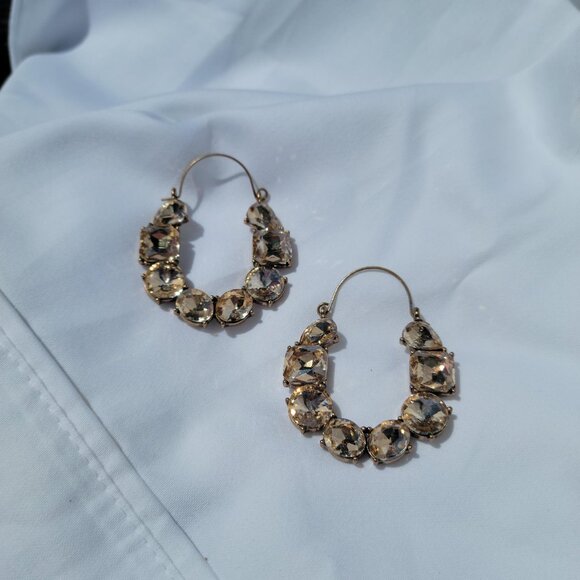 Hoop Earrings in a Blush Crystal - Picture 1 of 2